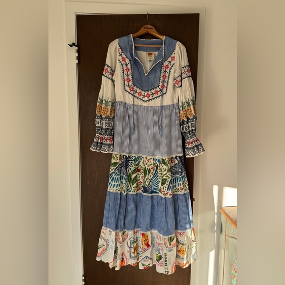 🌴 FARM Rio x Anthropologie Pineapple Beach Embroidered Maxi Dress 🍍 - Picture 9 of 14